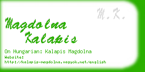 magdolna kalapis business card